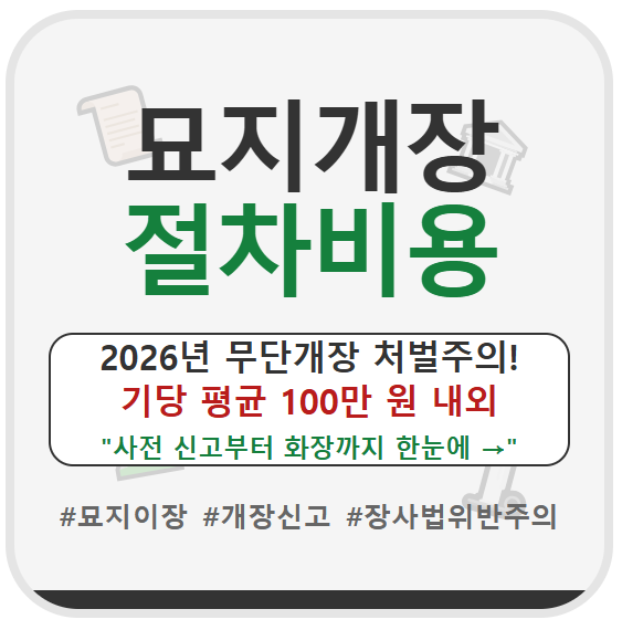 묘지 개장 절차 및 비용
